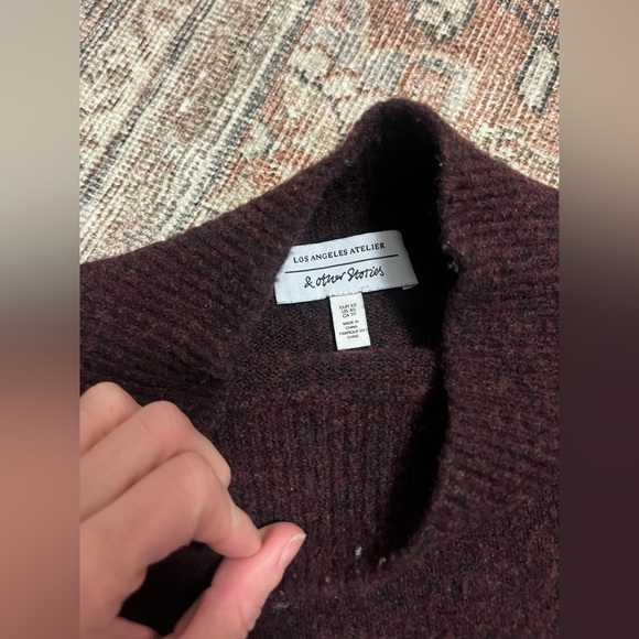 & Other Stories Deep Burgundy Turtleneck Sweater - Picture 2 of 4